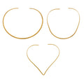 Open Collar Choker Necklaces Round V Heart Gold Steel view 5