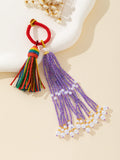 Beaded Tassel Bag Charm Pendant With Pearl Trim Seven Colors view 7