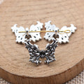 Openwork Butterfly Spacer Bead in Antique Silver Tone view 2
