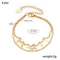 Gold Stainless Steel Rhombus Charm Choker Necklace Bracelet view 6