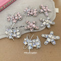 Pink Rhinestone Star and Dog Bow Duckbill Hair Clips view 3