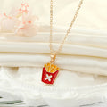 Gold Tone Colorful Enamel Food and Heart Pendant Necklaces view 3
