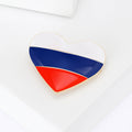 Russian Flag Heart Brooch White Blue Red Enamel Pin view 2