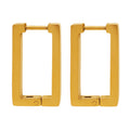 Rectangle Geometric Huggie Hoop Earrings Gold Rose Steel view 5