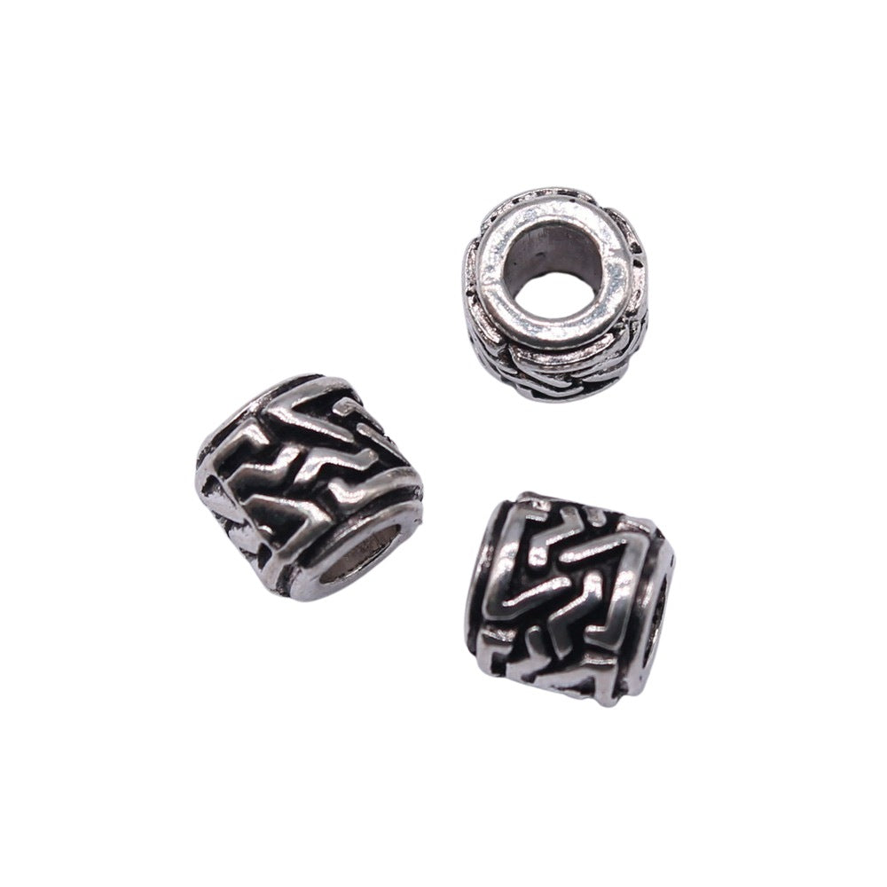 7x7x7mm 1g Antique Silver Zinc Alloy Large Hole Loose Metal Beads for DIY Bracelet Jewelry