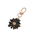 Gold Tone Enamel Daisy Clip Keychains in Four Colors view 5
