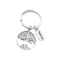 Silver Tone Tree of Life Keychain with Thank You Tag view 4