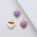 Gold Tone Beaded Heart Enamel Charms with Love Lettering view 4