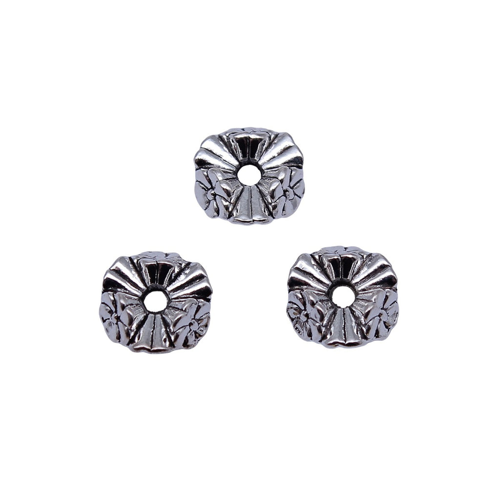 10.5x10.5x4.7mm 1.15g Antique Silver Zinc Alloy Flower Small Hole Spacer Beads for Jewelry Making