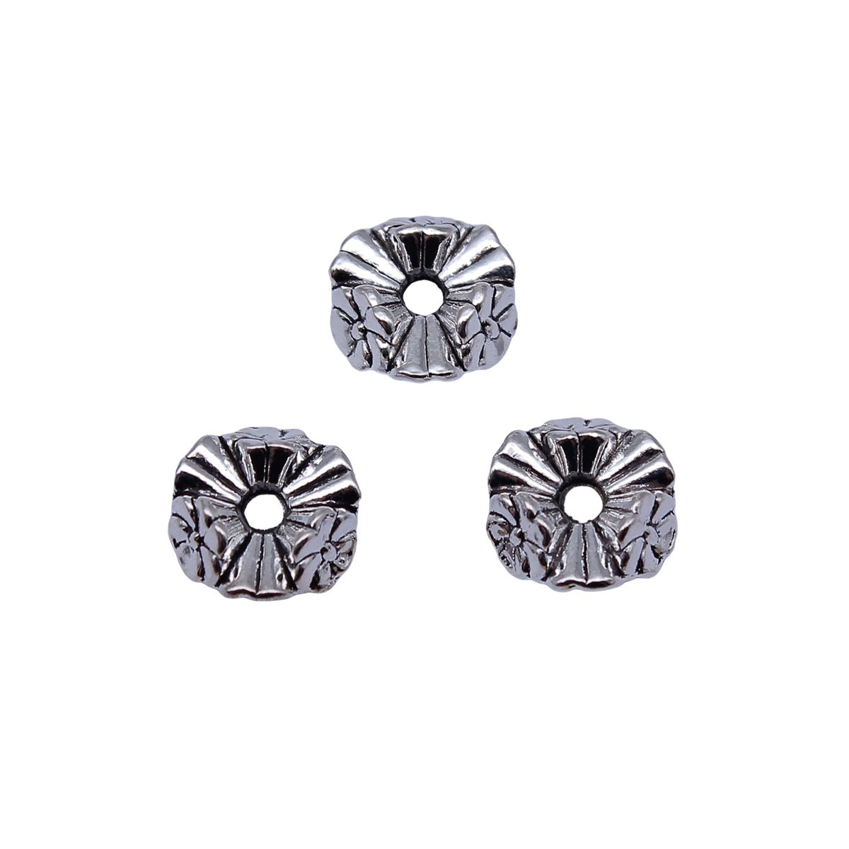 10.5x10.5x4.7mm 1.15g Antique Silver Zinc Alloy Flower Small Hole Spacer Beads for Jewelry Making