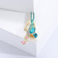Blue Bird and Pink Blossom Brooch in 1 Style Metal Pin view 2