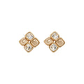 Opalescent Square Cluster Stud Earrings in Gold and Silver Tones view 5