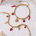 Colorful Fruit Pepper and Sun Charm Bracelets in Five Styles view 2