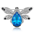 Crystal Bee Brooch With Large Teardrop Gem in Four Colors view 3