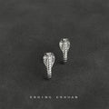 Silver Cobra Snake Head Mini Stud Earrings Pair Style view 4