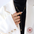 Gold LOVE Letter Y Lariat Long Sweater Chain Necklace view 3