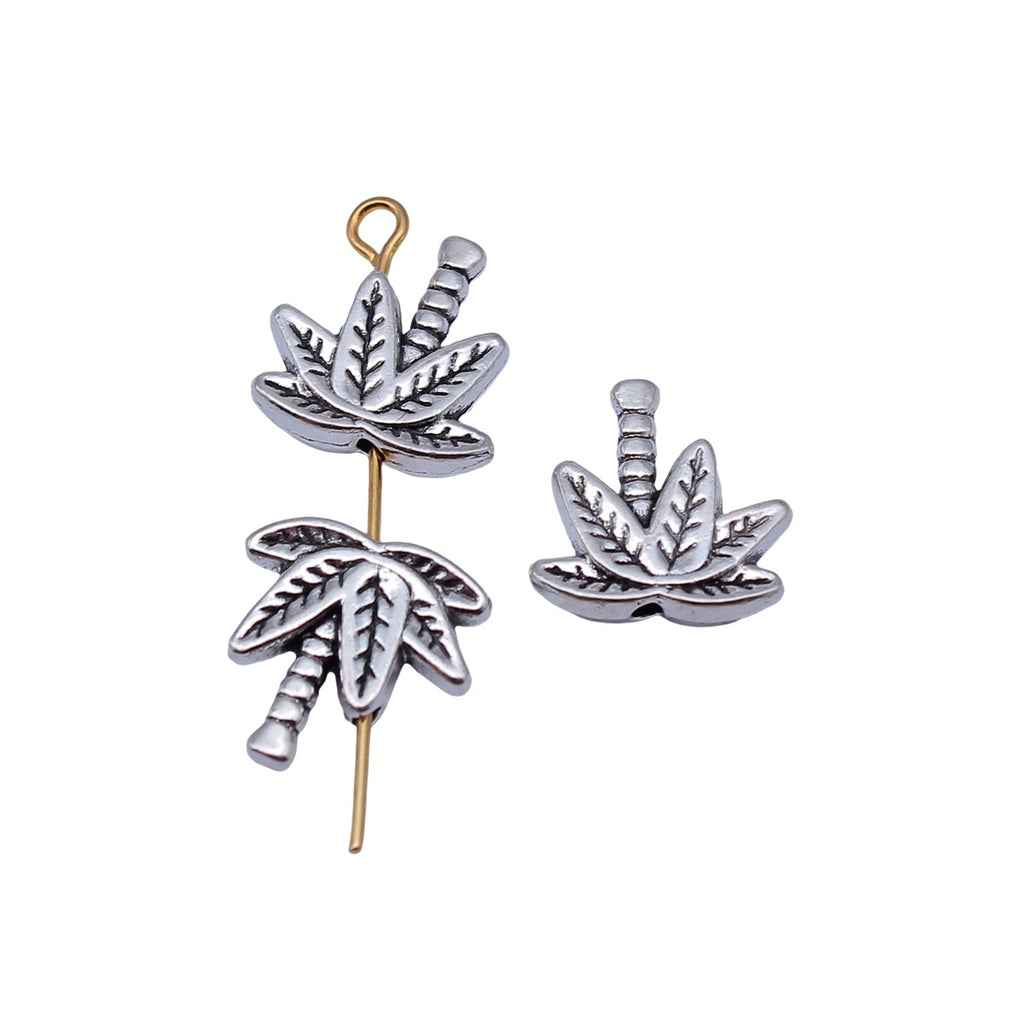 13x13mm 1.2g Antique Silver Zinc Alloy Olive Tree Small Hole Spacer Beads for DIY Jewelry Making