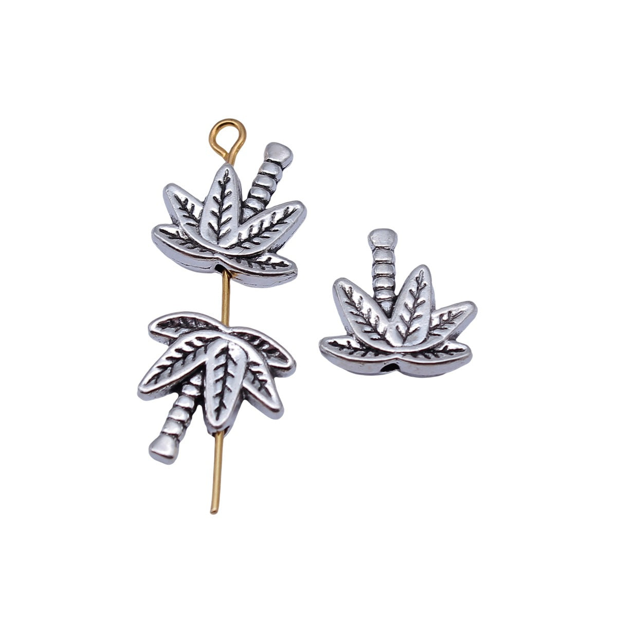 13x13mm 1.2g Antique Silver Zinc Alloy Olive Tree Small Hole Spacer Beads for DIY Jewelry Making