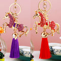 Jeweled Horse Coin Tassel Keychains in Four Colors plus Assorted Option view 1