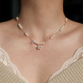 Pearl Strand Necklace with Silver Tone Star Pendant view 1