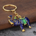Colorful Elephant Metal Keychain With Gold-Tone Split Ring, 5 Styles view 3
