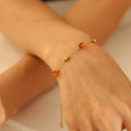 Gold Natural Stone Bead Necklace Matching Bracelet Set view 4