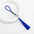 Turkish Evil Eye Tassel Charm on Braided Cord Loop view 4