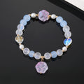 Translucent Bead Stretch Bracelets with Cat Paw Glass Charms view 7