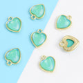 Iridescent Heart Charms in Six Colors and Two Metal Tones view 7
