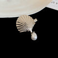 Metal Seashell Duckbill Hair Clips Pearl Drop or Chain Four view 6