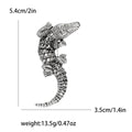Articulated Crocodile Brooch in Gold and Silver Tones view 7