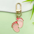 Baby Feet Metal Keychains in Pink and Blue, 14 Styles view 2