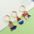 Red White Blue Enamel Charm Huggie Earrings, 28 Styles view 3