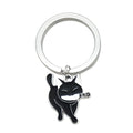 Black Cat Knife Metal Keychains, Split Ring And Lobster Clasp Styles view 5