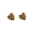 Antique Gold Black Scroll Heart Small Stud Earrings view 5