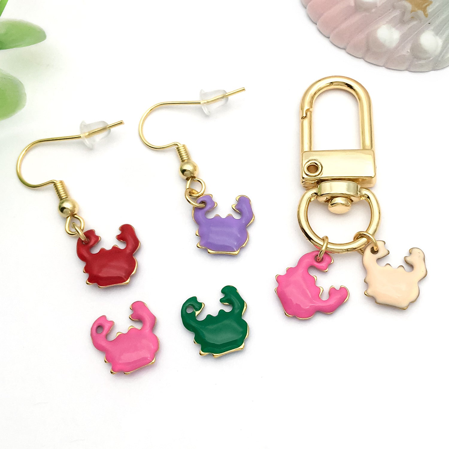 Gold Plated Stainless Steel Crab Charm Pendants for Bracelet Necklace Jewelry Making