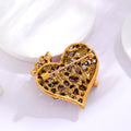 Red Gold Tone Butterfly Crystal Two Designs Metal Brooch Pin view 3