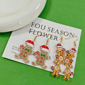 Acrylic Christmas Gingerbread Man Drop Earrings 2 Styles view 1