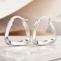 Sculpted Geometric Hoop Earrings in Four Tone Styles view 5