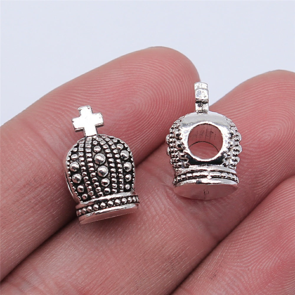 16x10mm 3.7g Multicolor Zinc Alloy Crown Large Hole Beads for Bracelet Necklace DIY Jewelry Making
