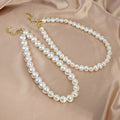 Large White Graduated Pearl Look Single Strand Necklace view 1
