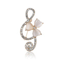 Treble Clef Brooch Crystal Frame Cat Eye Heart Accents view 5