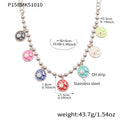 Steel Ball Chain Necklace Multicolor Enamel Sun Moon Discs view 6
