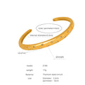 Gold Steel Bamboo Bead Pearl Zircon Open Cuff Bracelets view 8