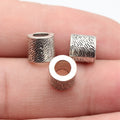 8.1x8x7.9mm 1.6g Antique Silver Zinc Alloy Textured Large Hole Spacer Beads for Dreadlock Jewelry