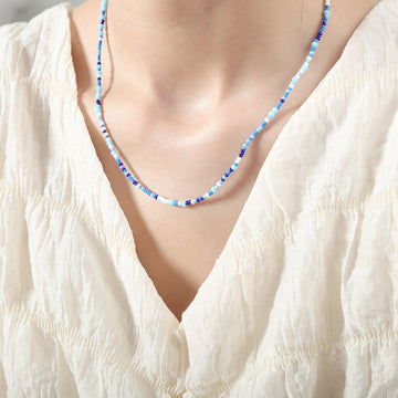 Delicate Multicolor Beaded Necklaces With Teardrop Pendants