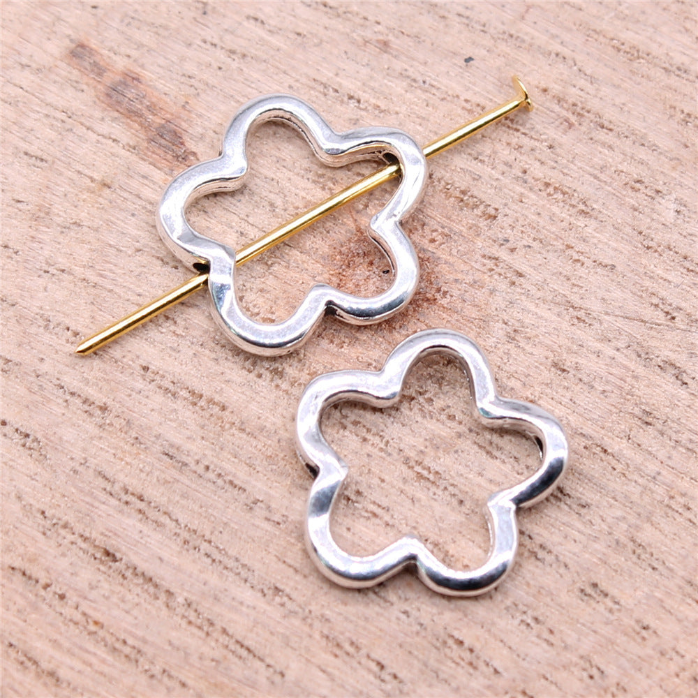 16x16mm 0.8g Multicolor Zinc Alloy Flower Loose Metal Beads for DIY Bracelet Necklace Making
