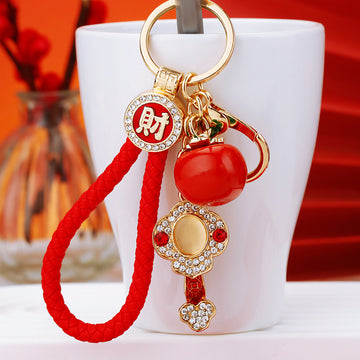 Persimmon Fortune Charm Keychains in Twenty Pictured Braided Options