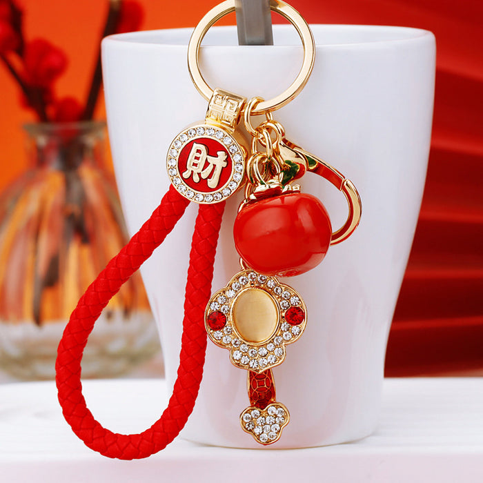 Persimmon Fortune Charm Keychains in Twenty Pictured Braided Options