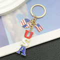USA Flag and Rhinestone Patriotic Enamel Keychains, 5 Designs view 4